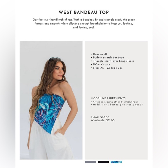 Savvi West Bandeau Top - Picture 13 of 13